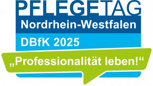 Text in Grafik: Pflegetag NRW | DBfK 2025 | "Professionalität leben!"